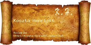 Koszta Henriett névjegykártya